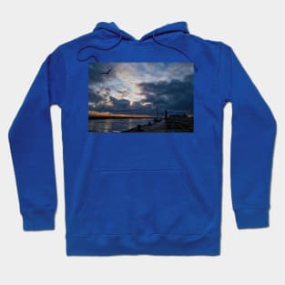 Winter sunrise on the River Blyth in Northumberland Hoodie
